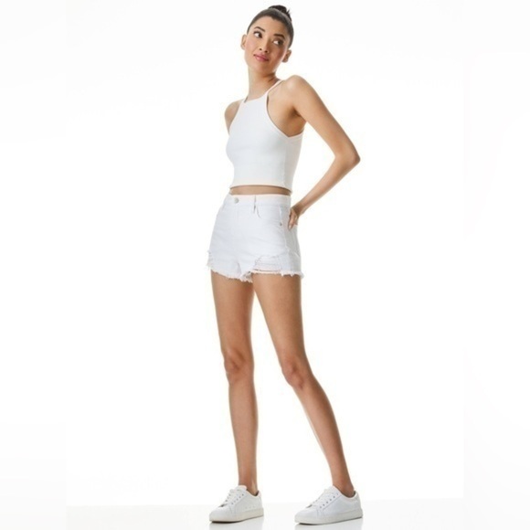 Alice + Olivia White Jean Shorts - Picture 4 of 12